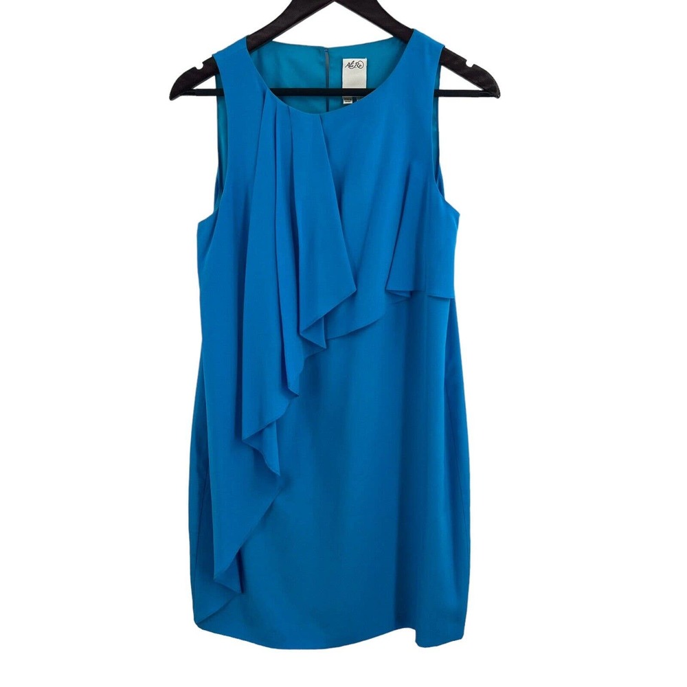 Ali Ro Blue‎ Silk Ruffle Dress 4